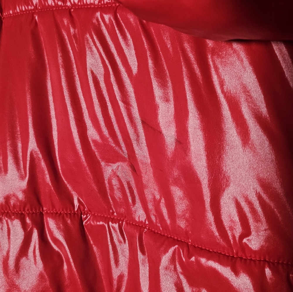 Michael Kors Womens Shiny Red Puffer Jacket Size Large - Picture 6 of 6